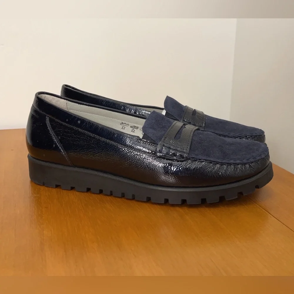 Waldlaufer Women's Eliza Hegli Navy Shimmer Suede - Size 9 US - Picture 1 of 3